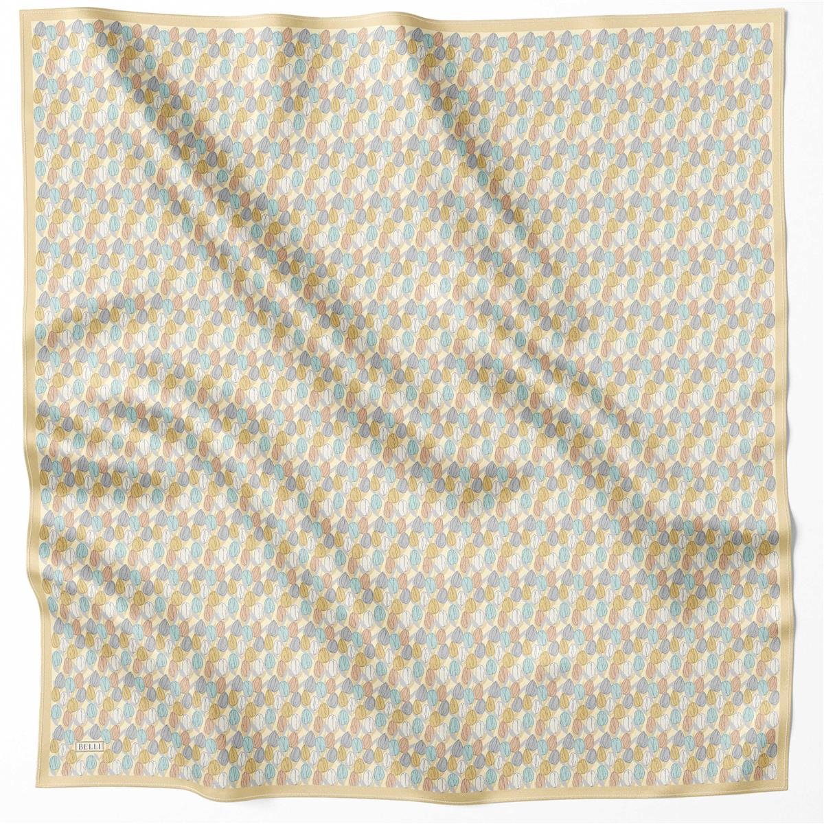 BELLİ ÇİÇEK DESEN İPEK EŞARP