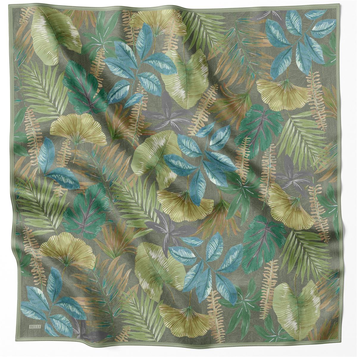 BELLİ ÇİÇEK DESEN İPEK EŞARP