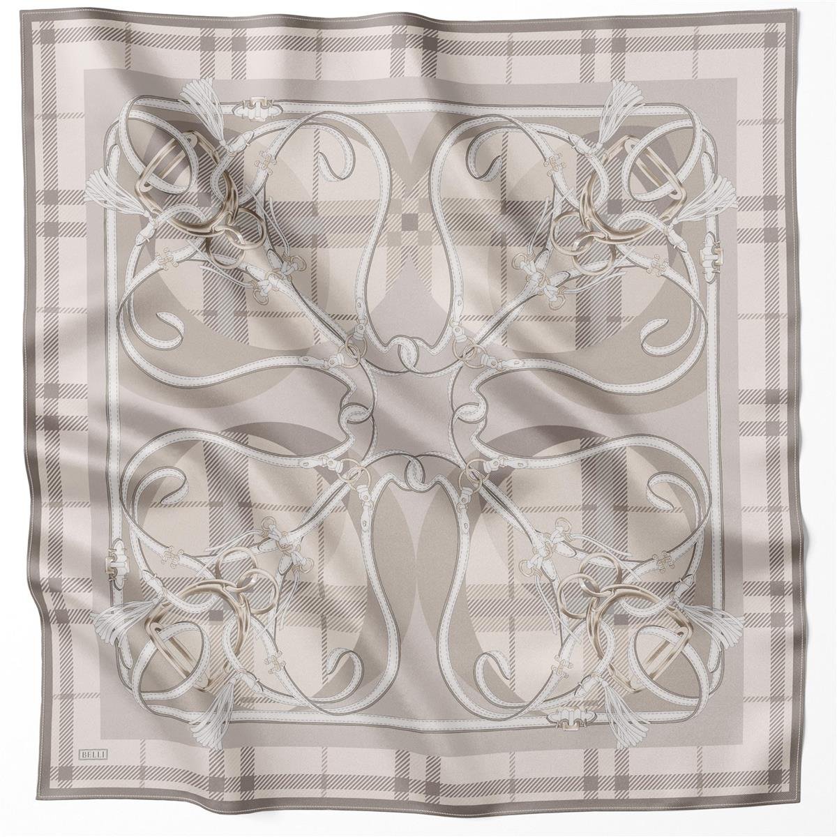 BELLİ EKOSE KEMER DESEN İPEK EŞARP