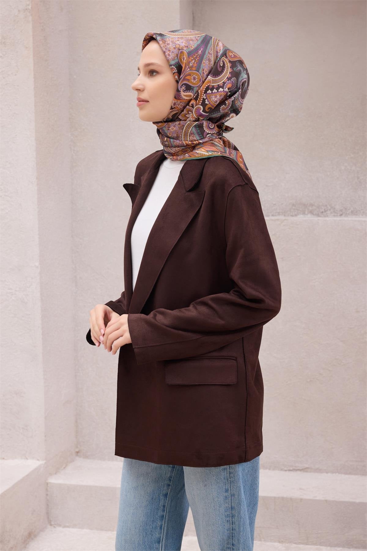 BELLİ ETNİK DESEN İPEK EŞARP