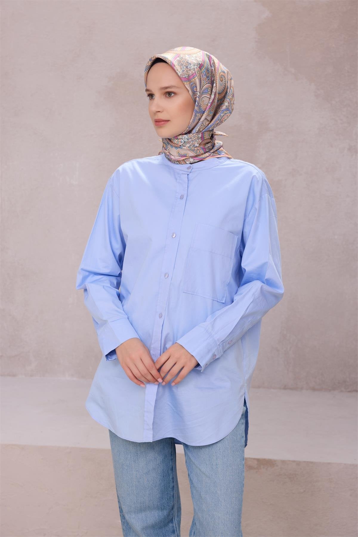 BELLİ ETNİK DESEN İPEK EŞARP