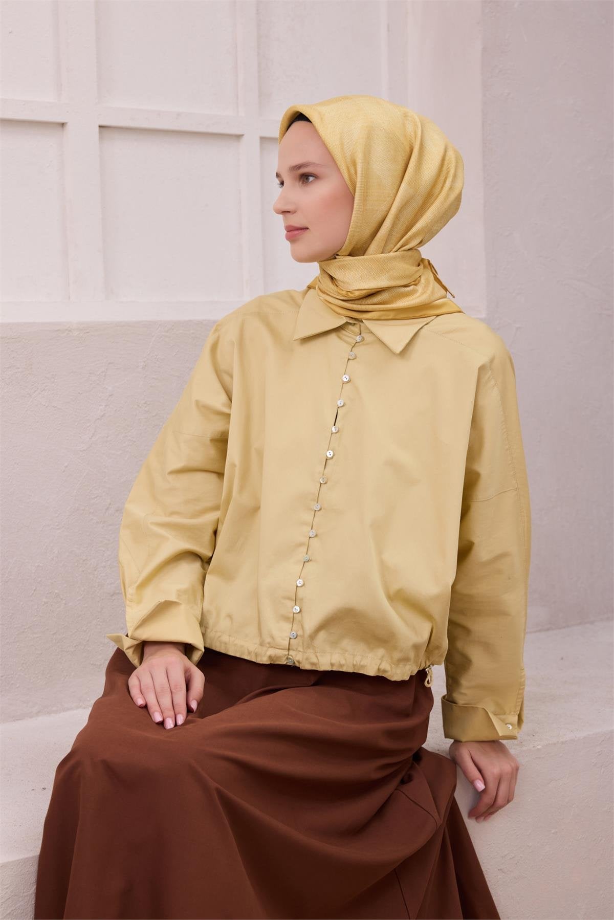 BELLİ GEOMETRİK DESEN İPEK EŞARP