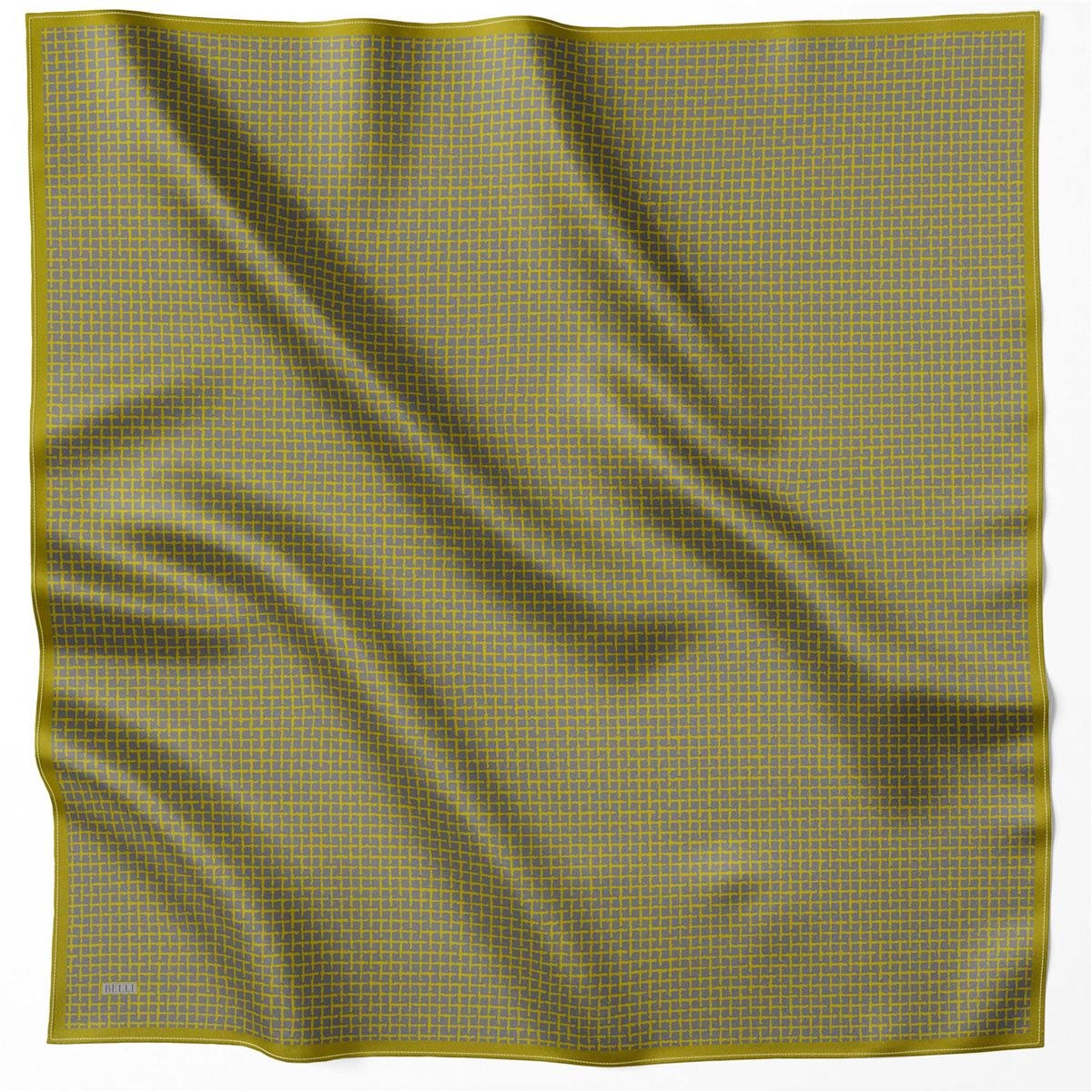 BELLİ GEOMETRİK DESEN İPEK EŞARP