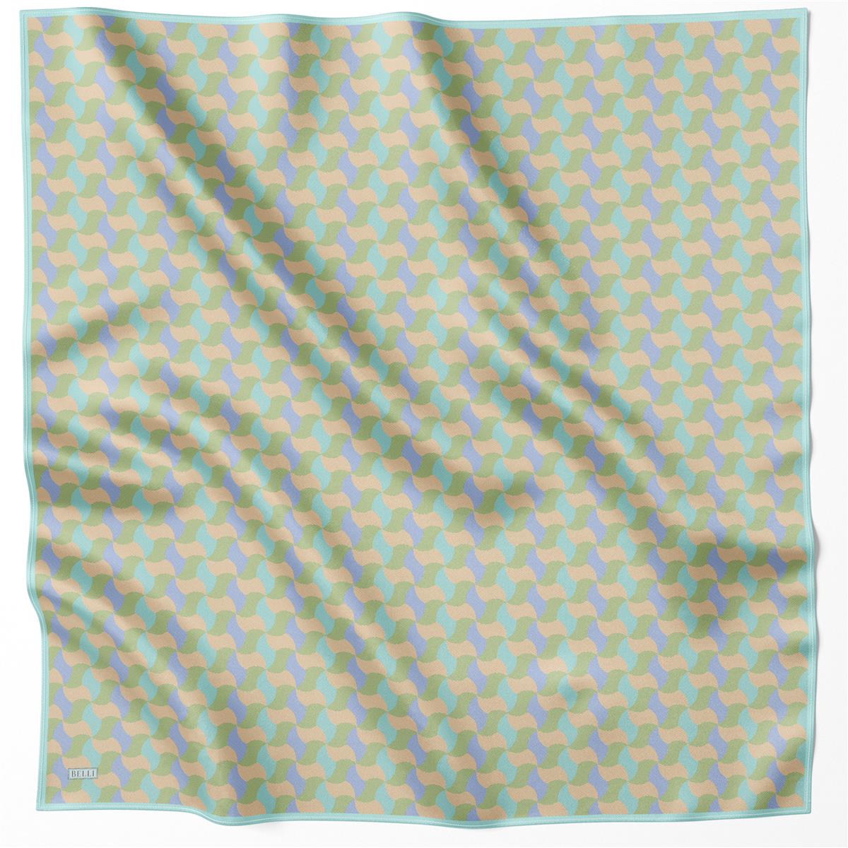 BELLİ GEOMETRİK DESEN İPEK EŞARP