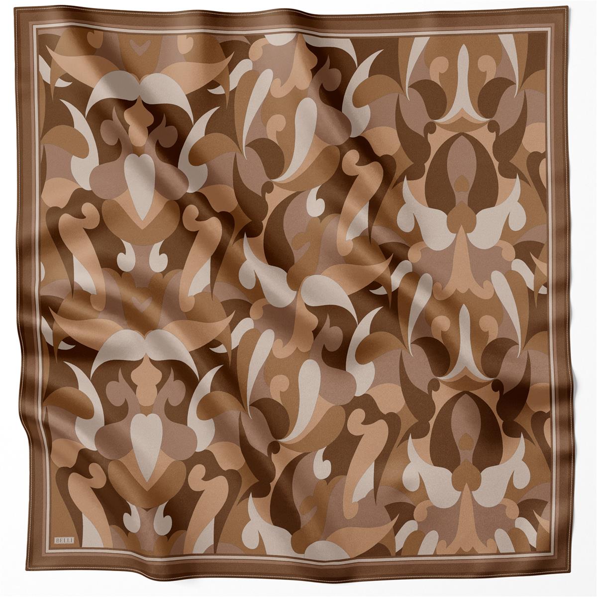 BELLİ GEOMETRİK DESEN İPEK EŞARP