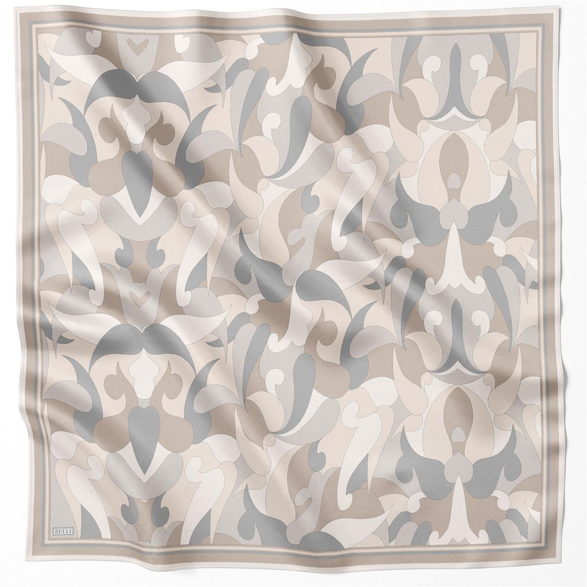 BELLİ GEOMETRİK DESEN İPEK EŞARP