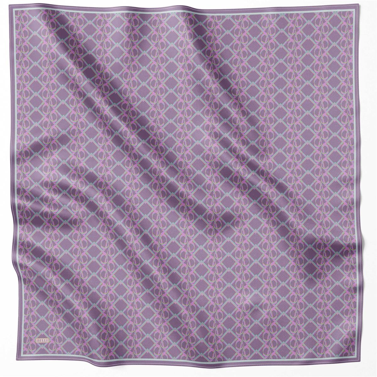 BELLİ GEOMETRİK DESEN İPEK EŞARP