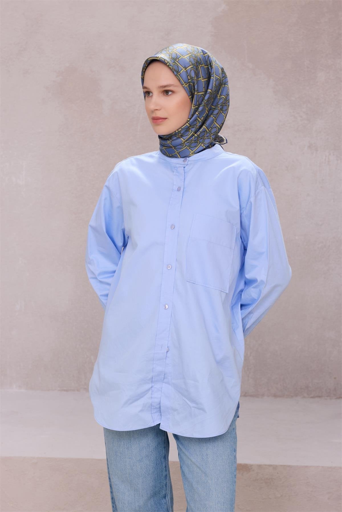 BELLİ GEOMETRİK DESEN İPEK EŞARP