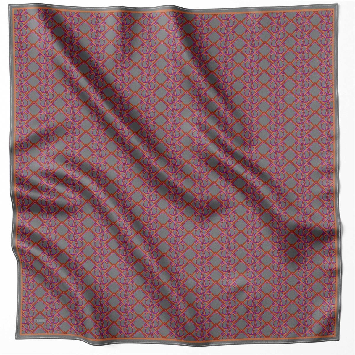 BELLİ GEOMETRİK DESEN İPEK EŞARP