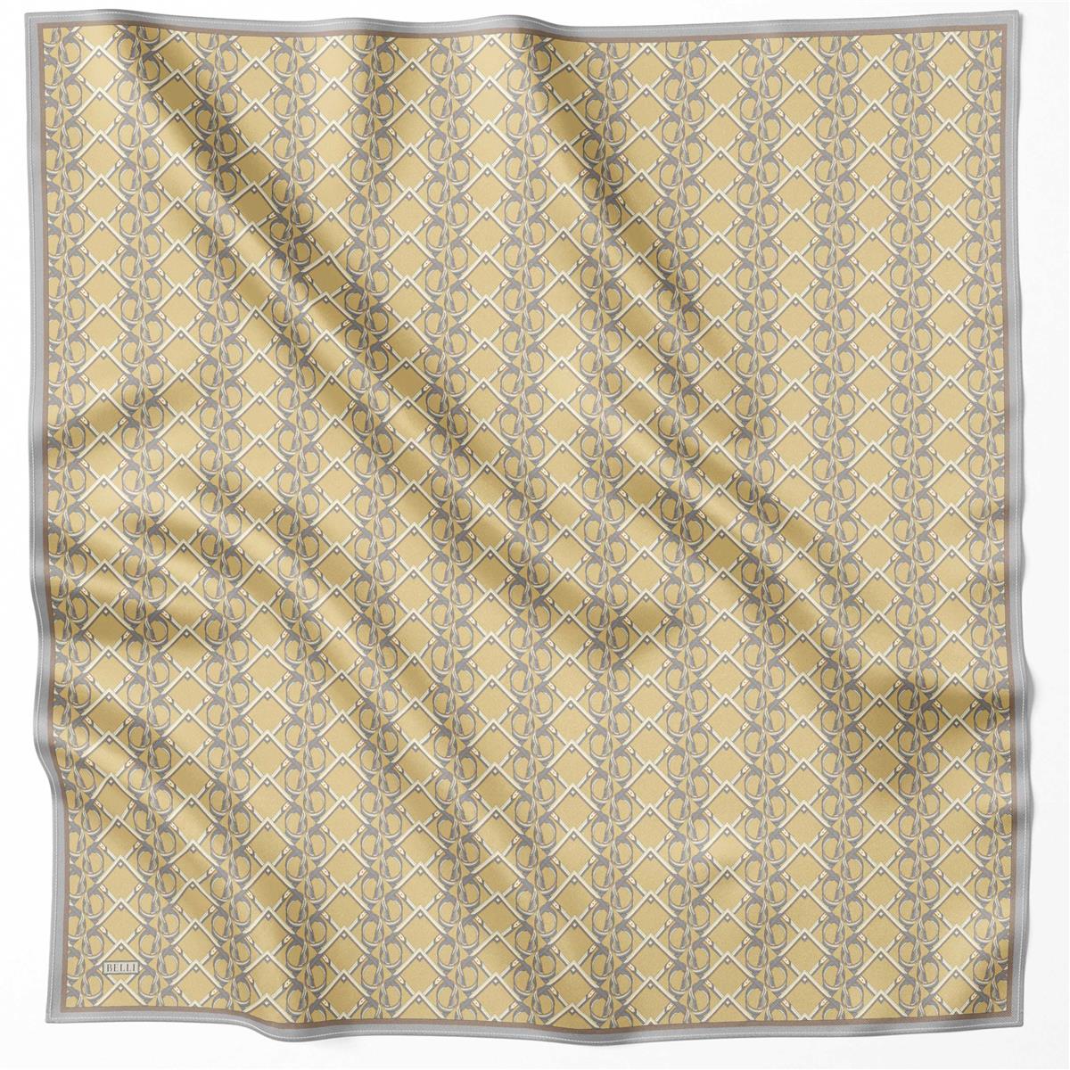 BELLİ GEOMETRİK DESEN İPEK EŞARP