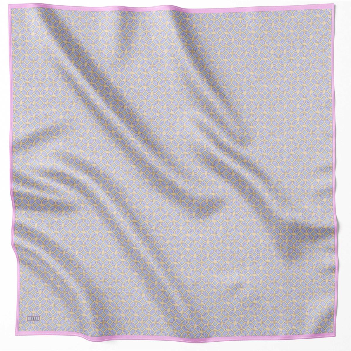 BELLİ GEOMETRİK DESEN İPEK EŞARP