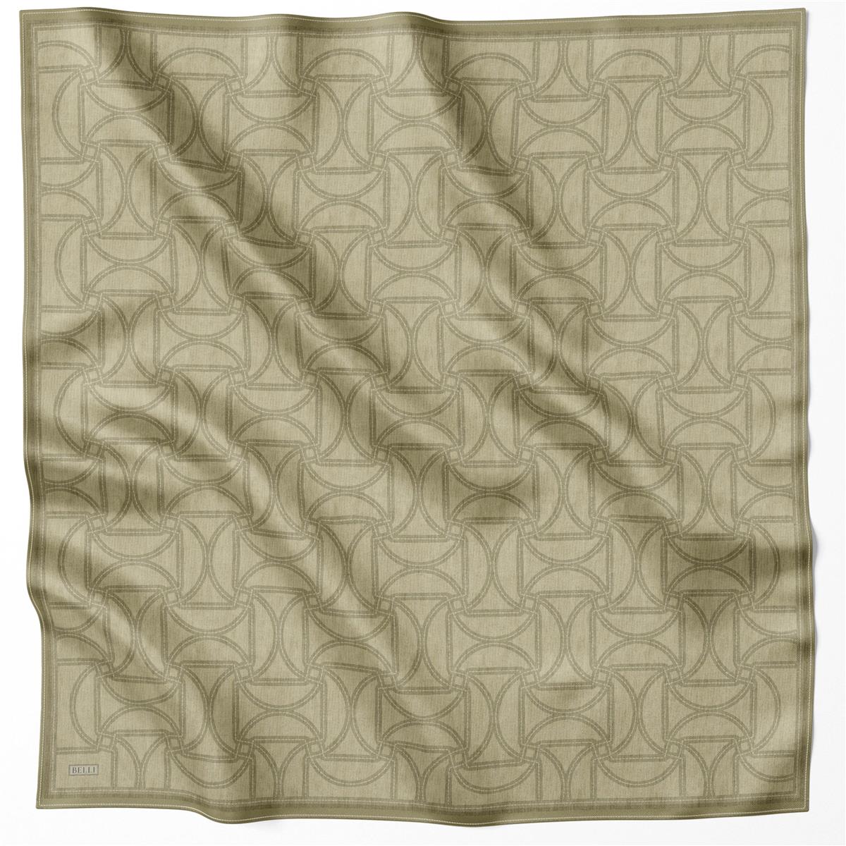 BELLİ GEOMETRİK DESEN İPEK EŞARP