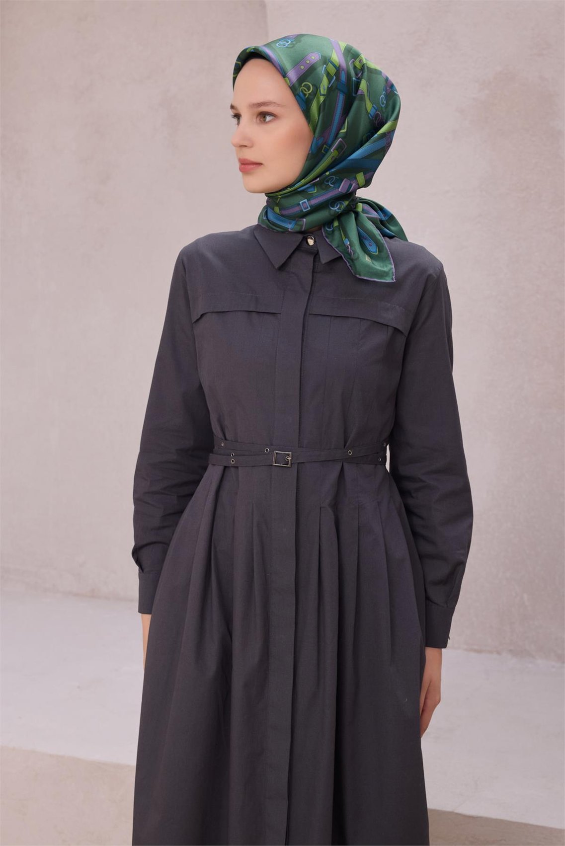 BELLİ KEMER DESEN İPEK EŞARP