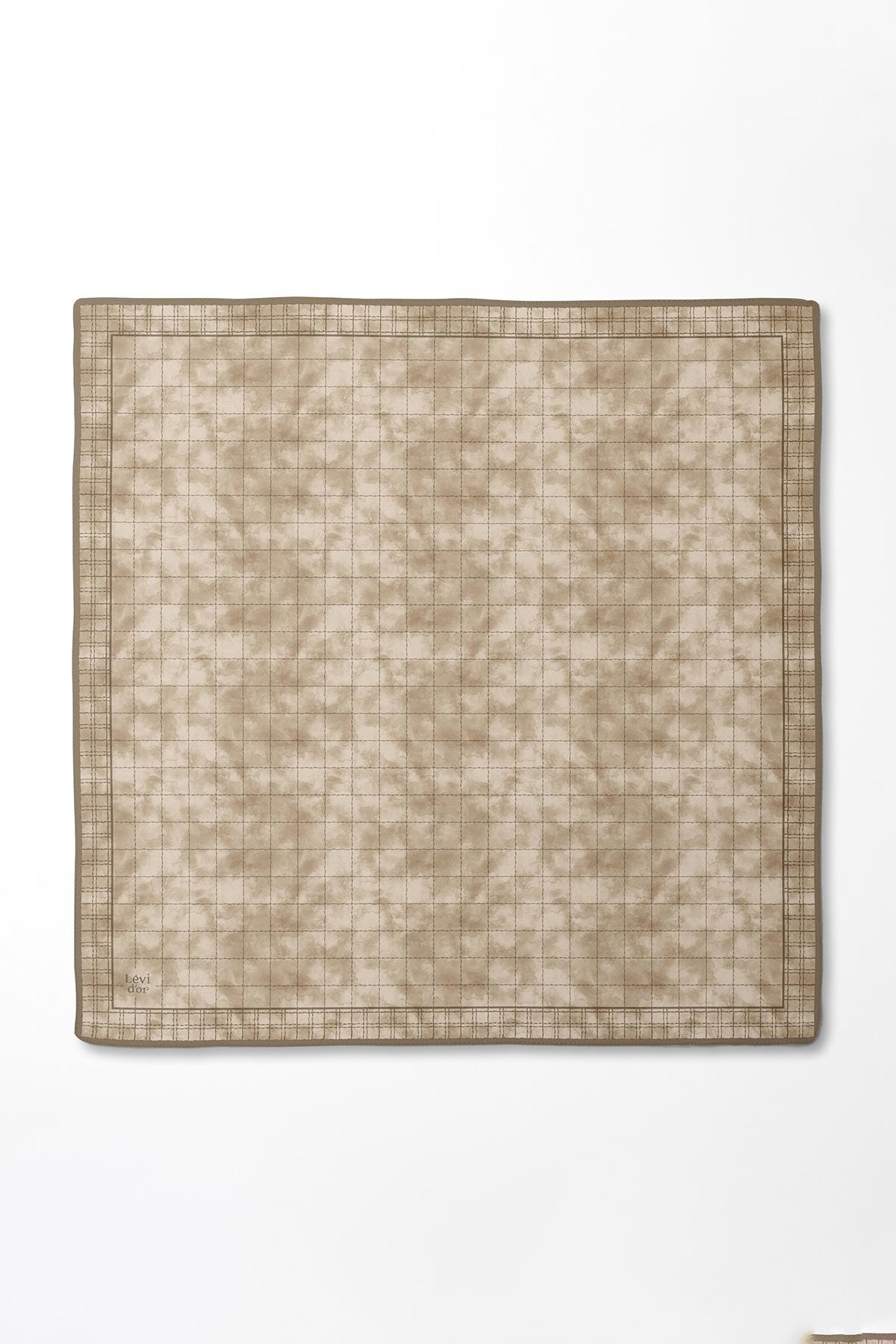 LEVİDOR KARE DESEN İPEK EŞARP